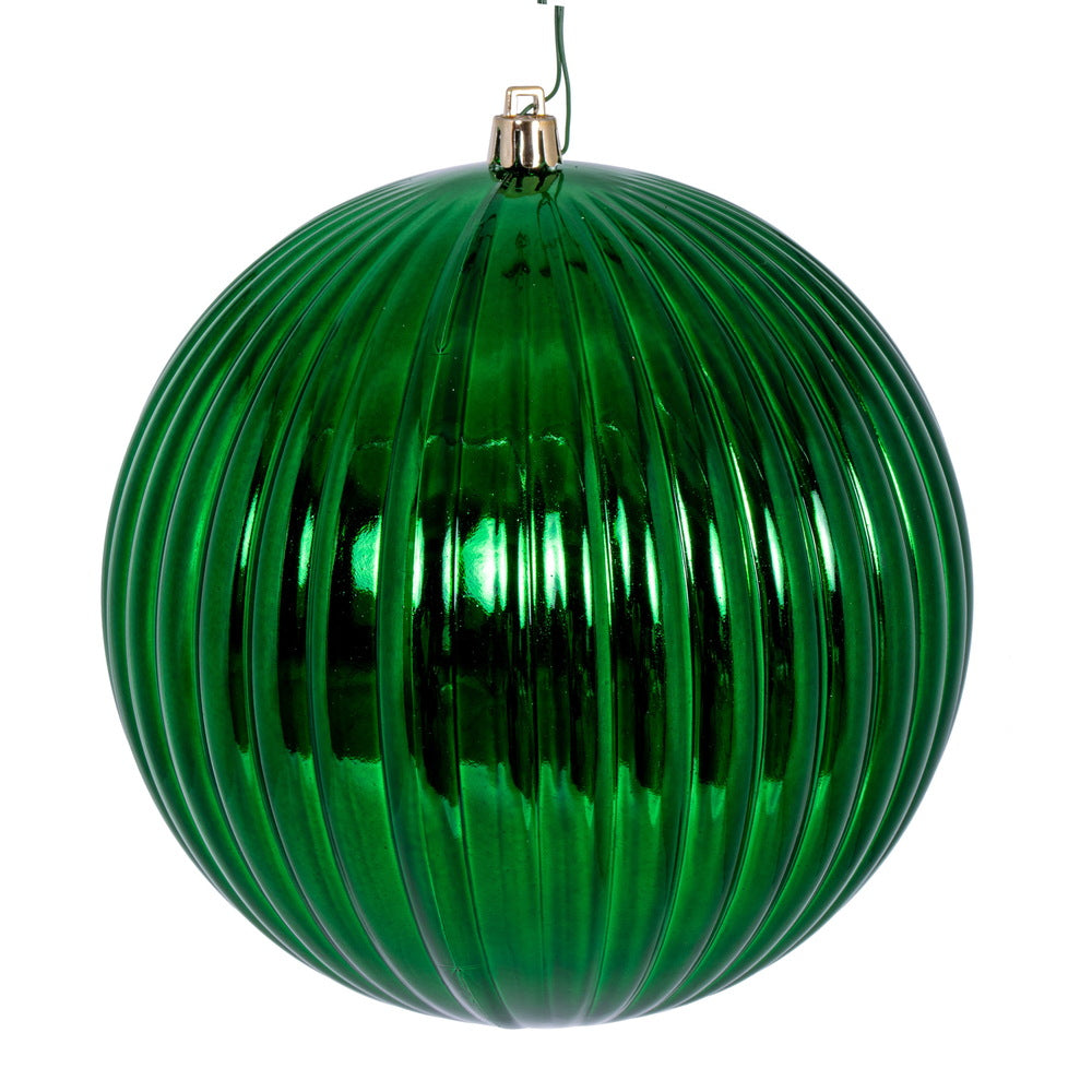 10" Shiny Lined Ball Ornament - Set of 4 — view 3