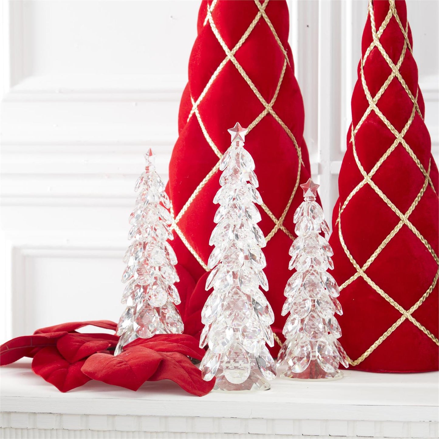 Crystal Teardrop Christmas Tree Set - 9", 11" & 12" - Set of 3 — view 2
