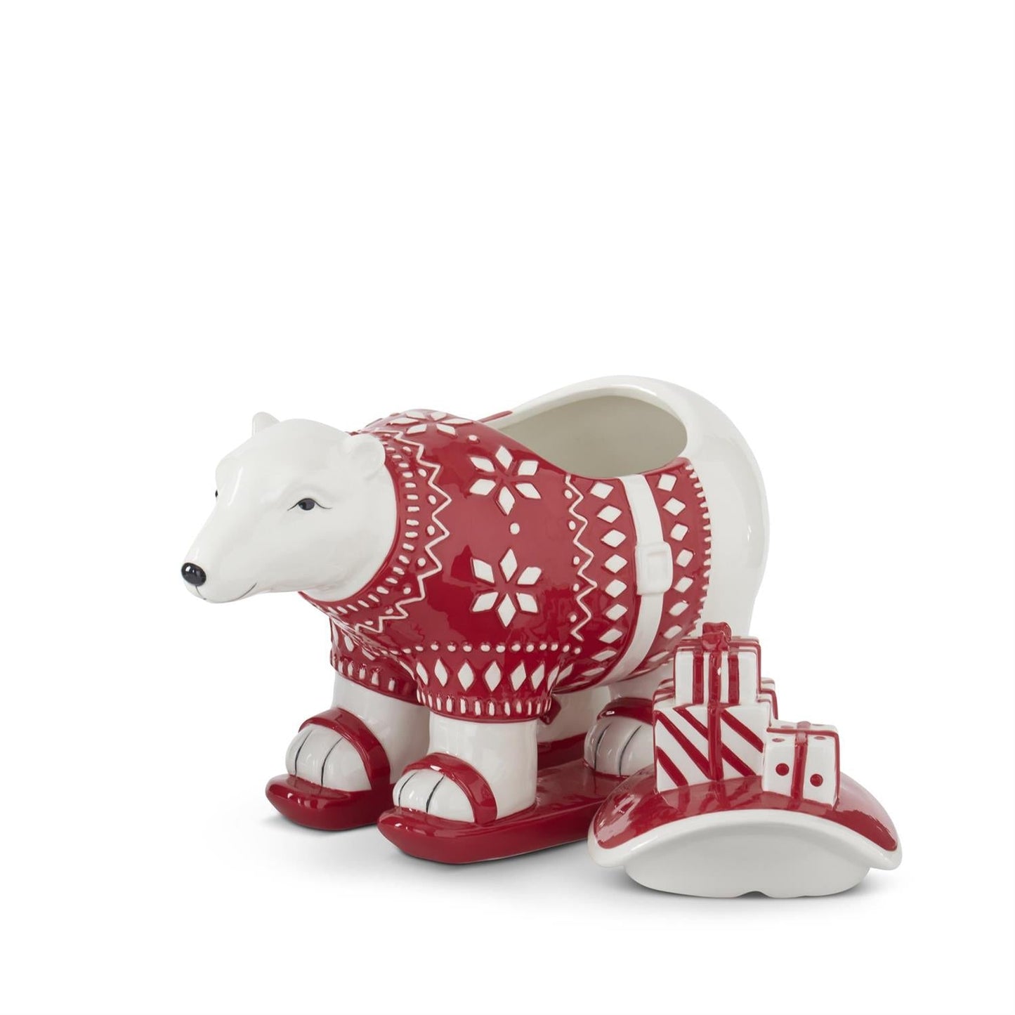 Polar Bear Container - 4" - White/Red — view 3