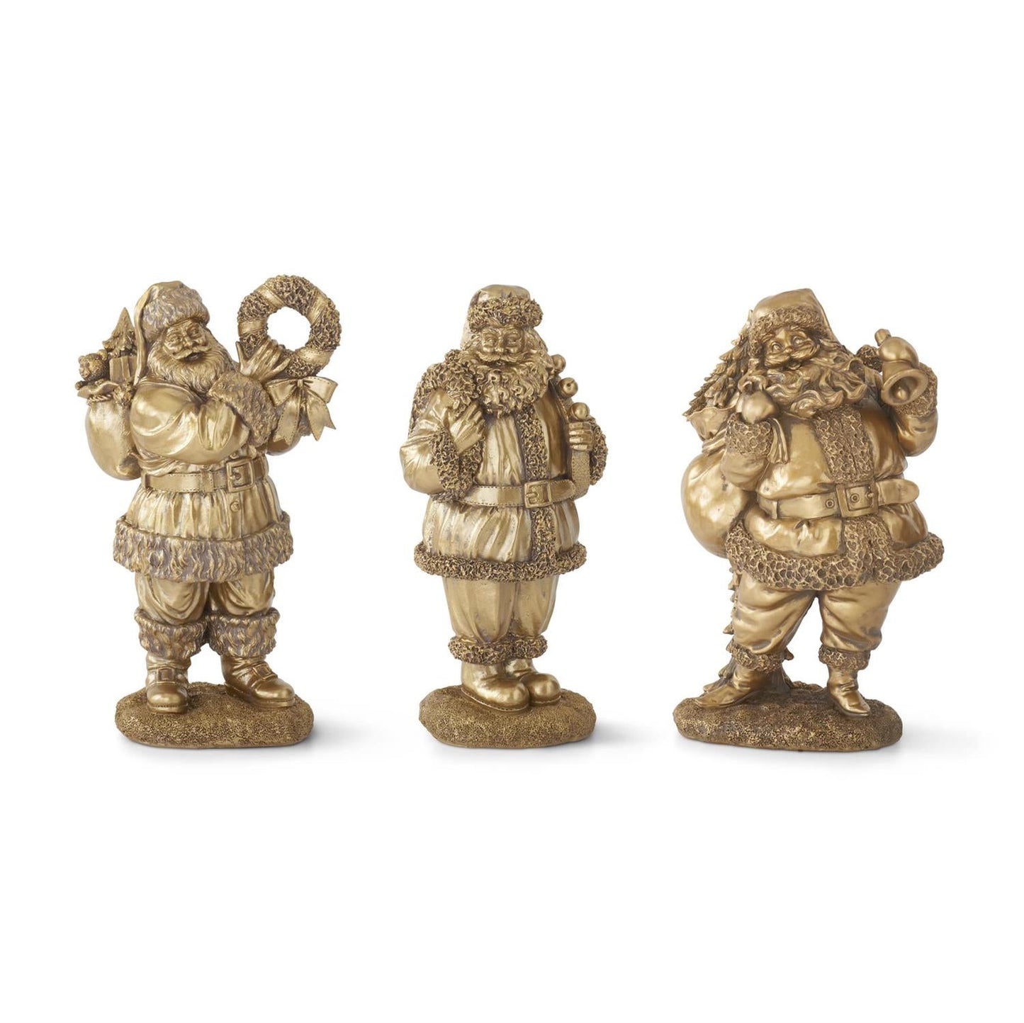 Antique Gold Santa Set - 12" - Set of 3 — view 1