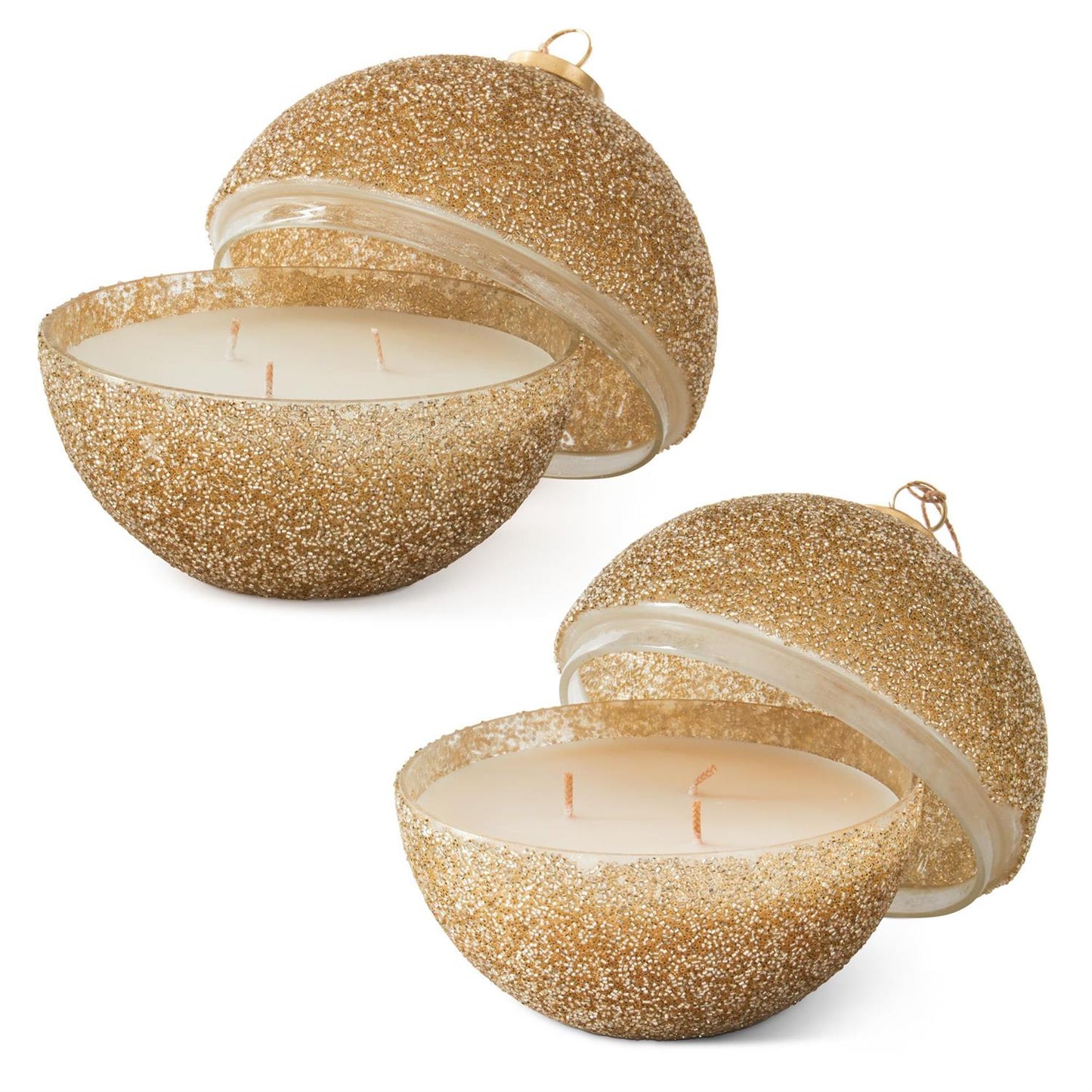 Gold Glittered Ornament Candle - 7.25" — view 2