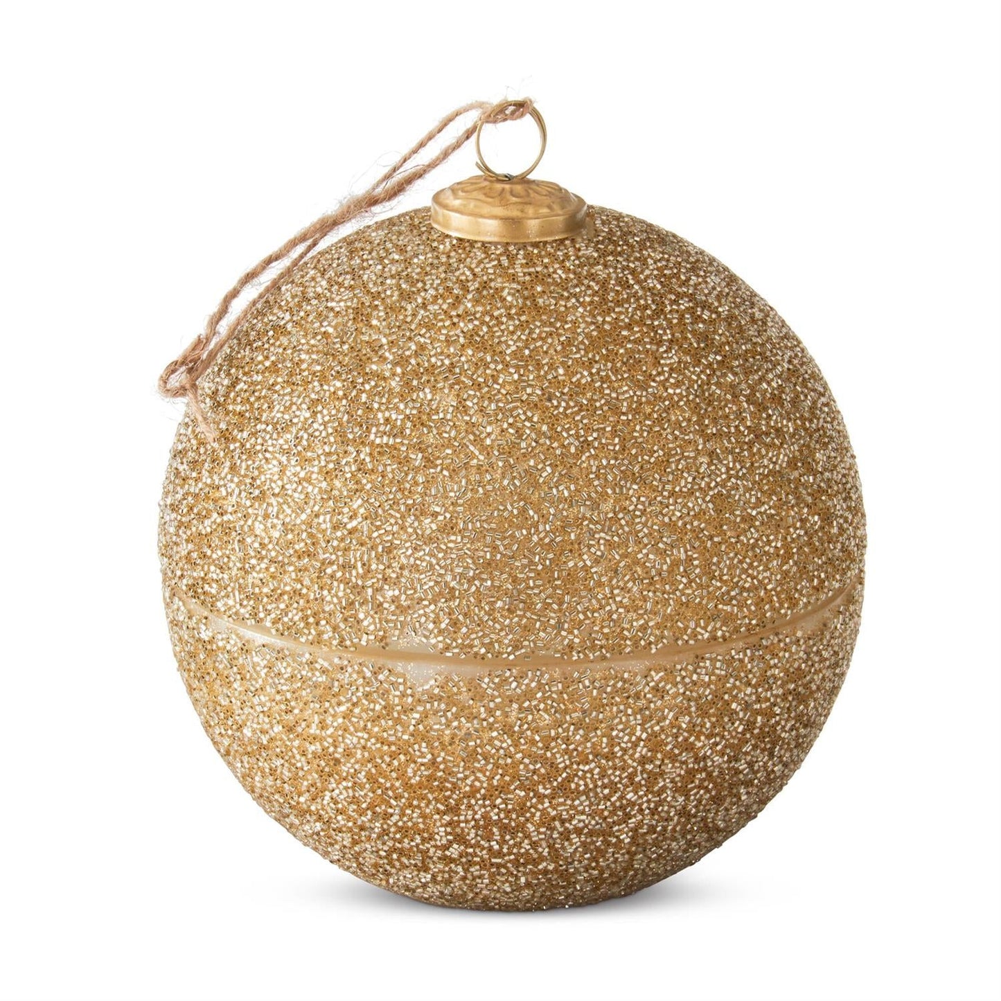 Gold Glittered Ornament Candle - 7.25" — view 4
