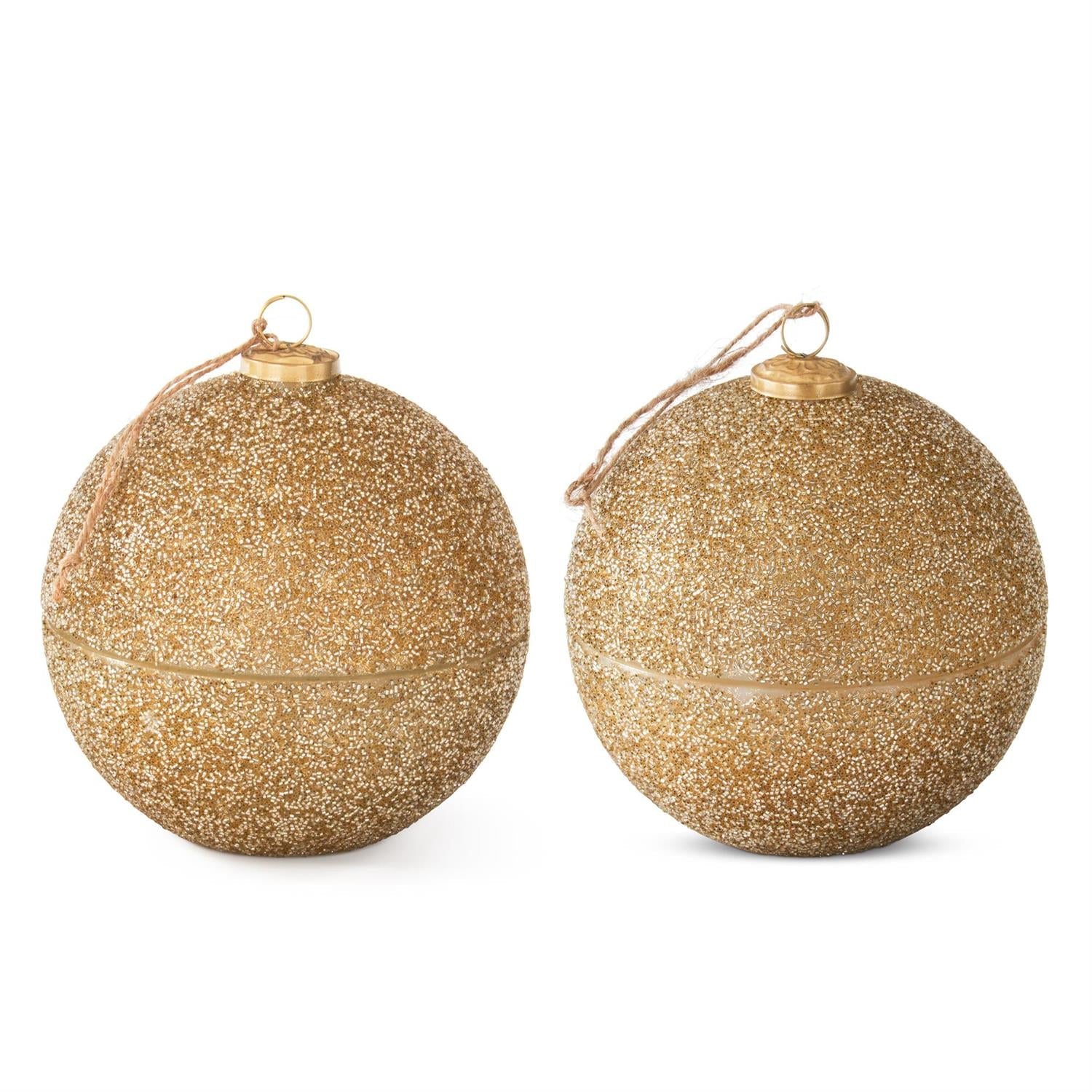 Gold Glittered Ornament Candle - 7.25" — view 1