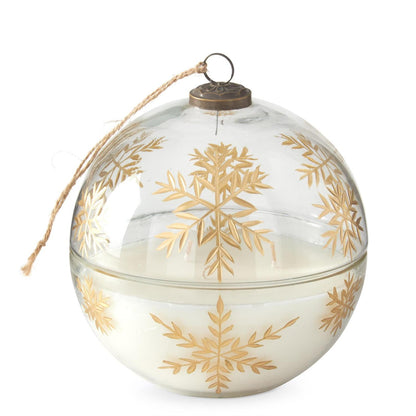 Clear Etched Gold Snowflake Filled Ornament Candle - 6.5" — view 3