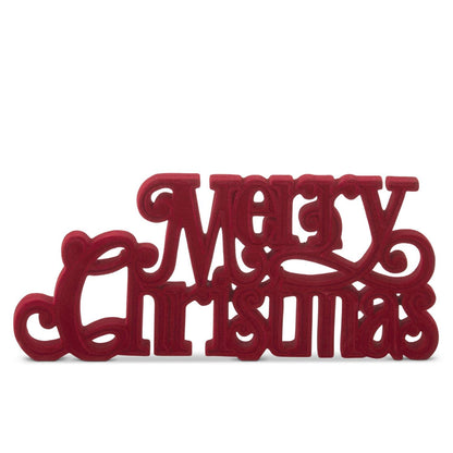 11.5 Inch Velvet Resin Merry Christmas Cutout