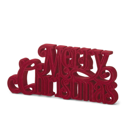 11.5 Inch Velvet Resin Merry Christmas Cutout