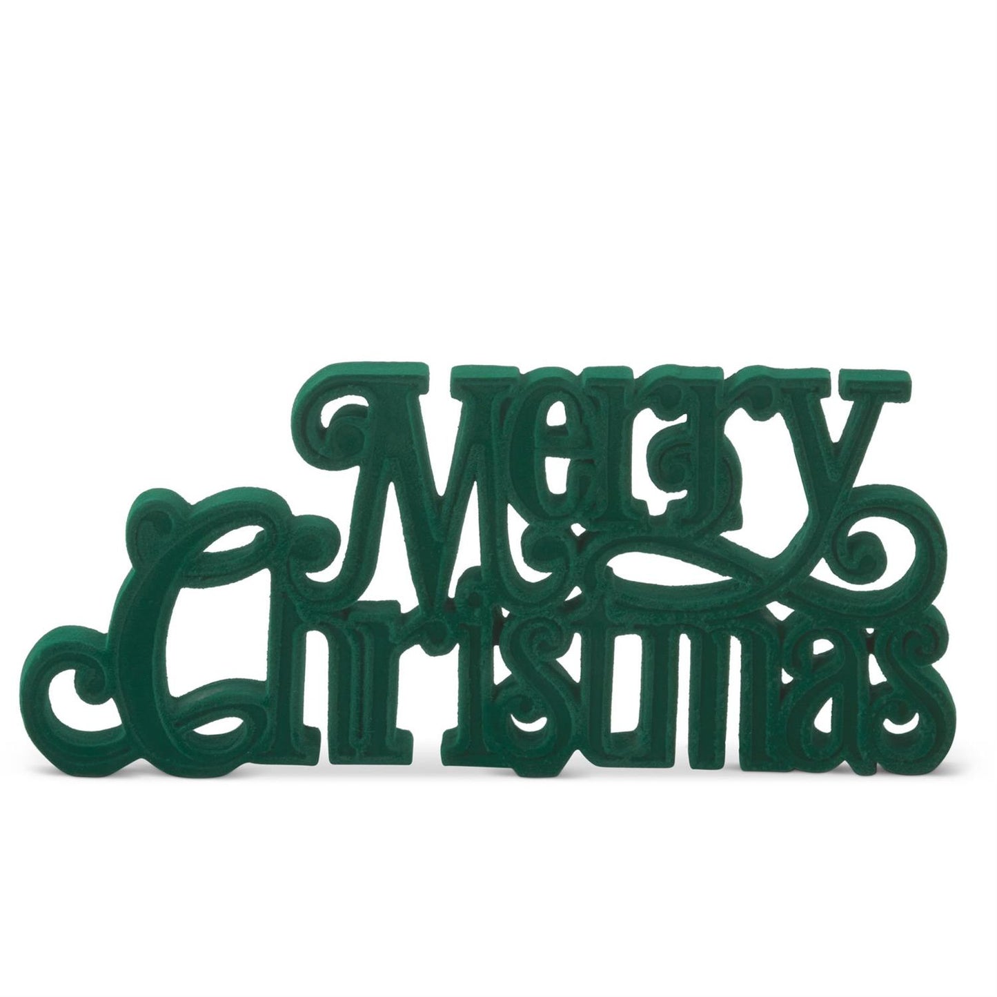 11.5 Inch Velvet Resin Merry Christmas Cutout