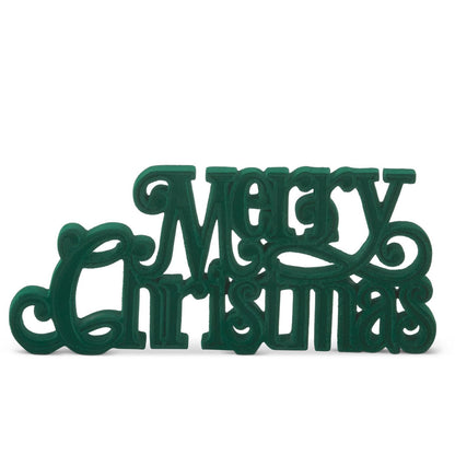 11.5 Inch Velvet Resin Merry Christmas Cutout