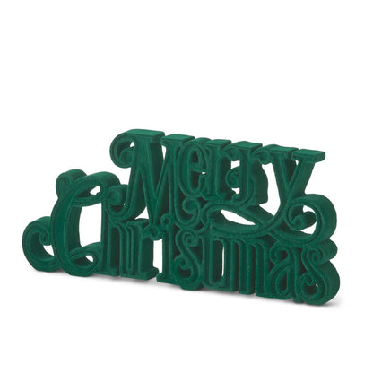 11.5 Inch Velvet Resin Merry Christmas Cutout