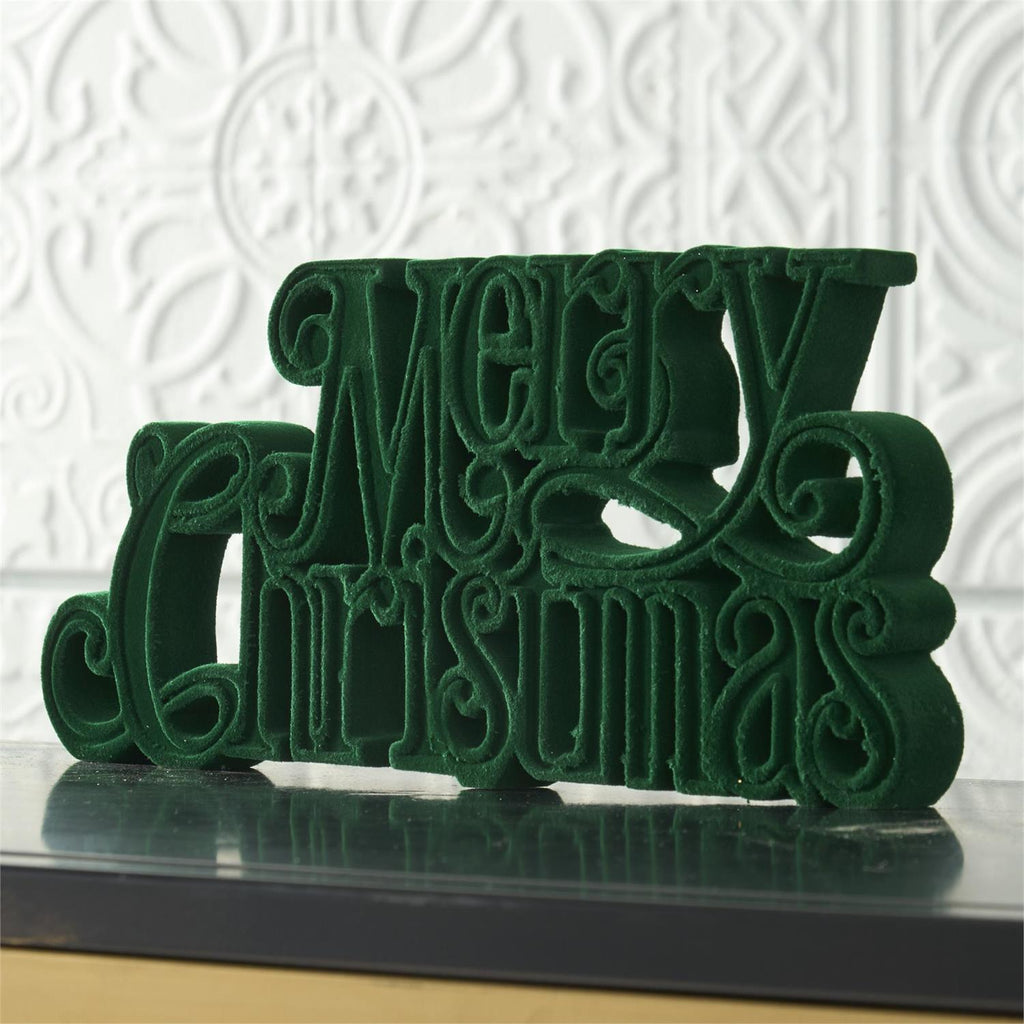 11.5 Inch Velvet Resin Merry Christmas Cutout