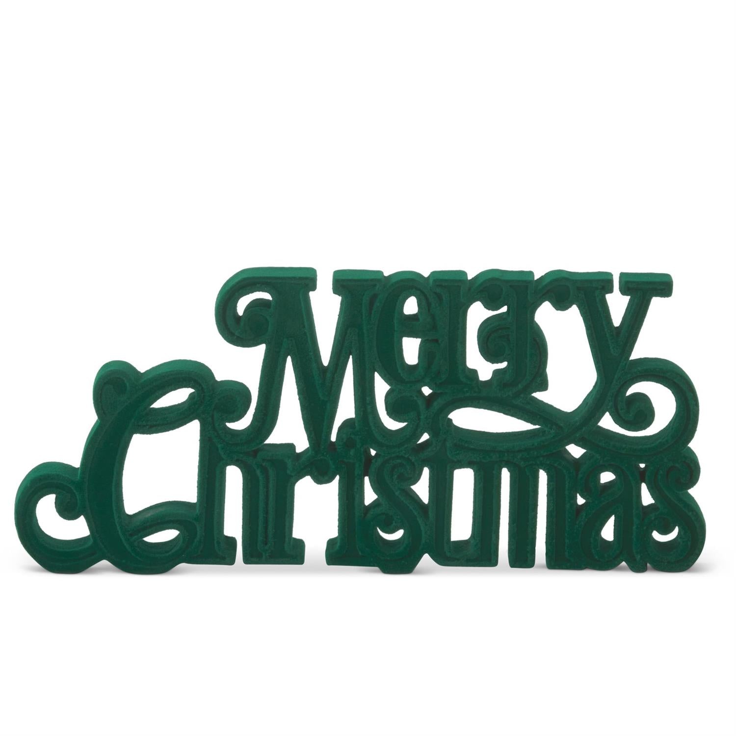 Merry Christmas Cutout - 11.5" - Green Velvet Green — view 1