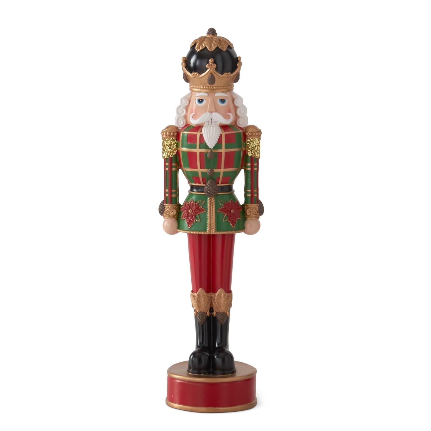 Nutcracker with Plaid Coat - 17.75" - Red/Green — view 1
