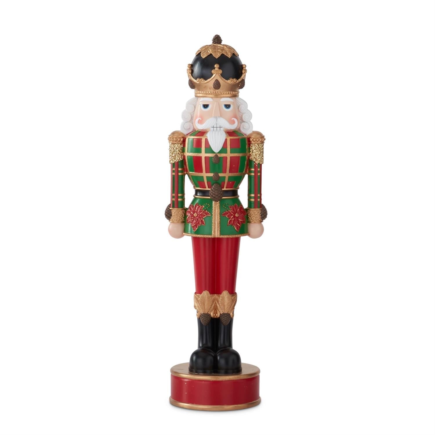 Nutcracker with Plaid Coat - 24" - Red/Green — view 1
