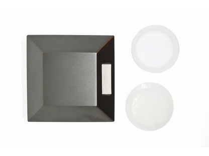 Lumien Micro Recessed Light Cap - Square Flush - Black Brass — view 3