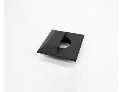Lumien Micro Recessed Light Cap - Square Half-Moon - Black Brass — view 1