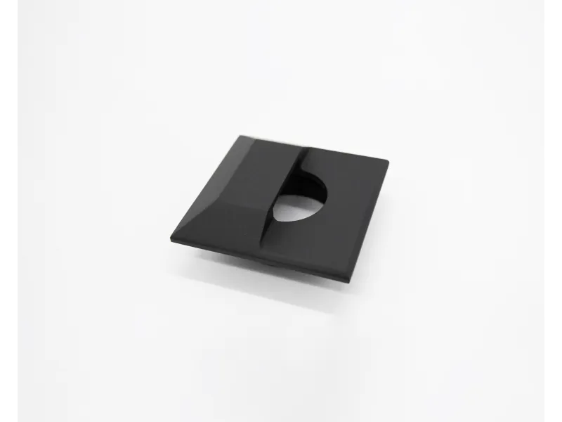 Lumien Micro Recessed Light Cap - Square Half-Moon - Black Brass