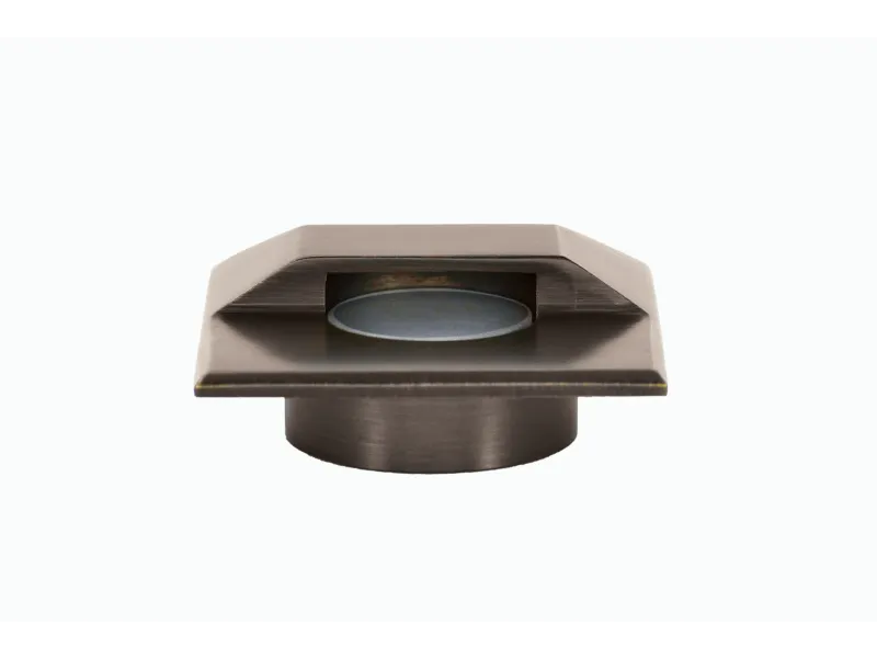 Lumien Micro Recessed Light Cap - Square Half-Moon - Antique Brass