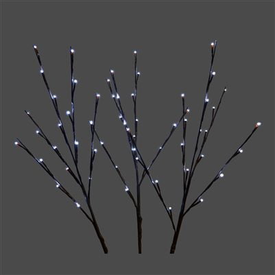 Lighted Twigs - Set of 3 (Indoor/Outdoor) - Pure White