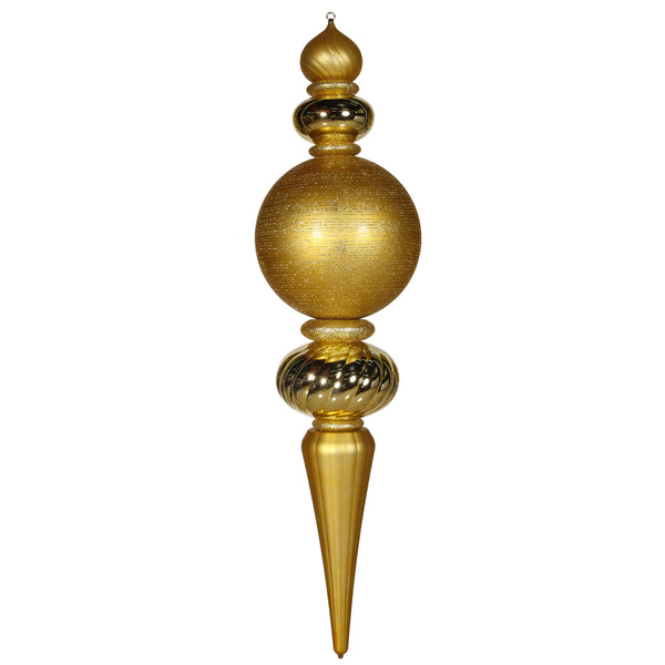 62" Gold Finial Shiny Matte Glitter Ornament