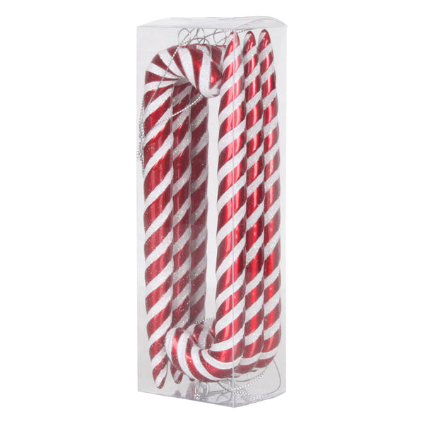 7.5" Red-White Candy Canes Ornament  - Set of 6
