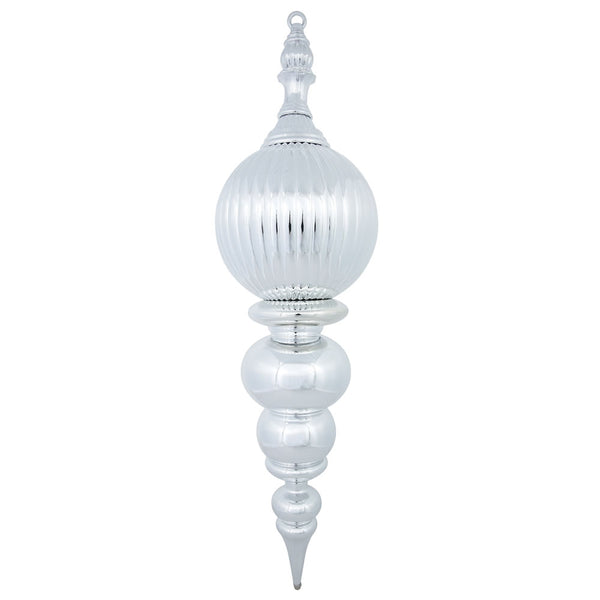 28" Silver Shiny Finial Ornament