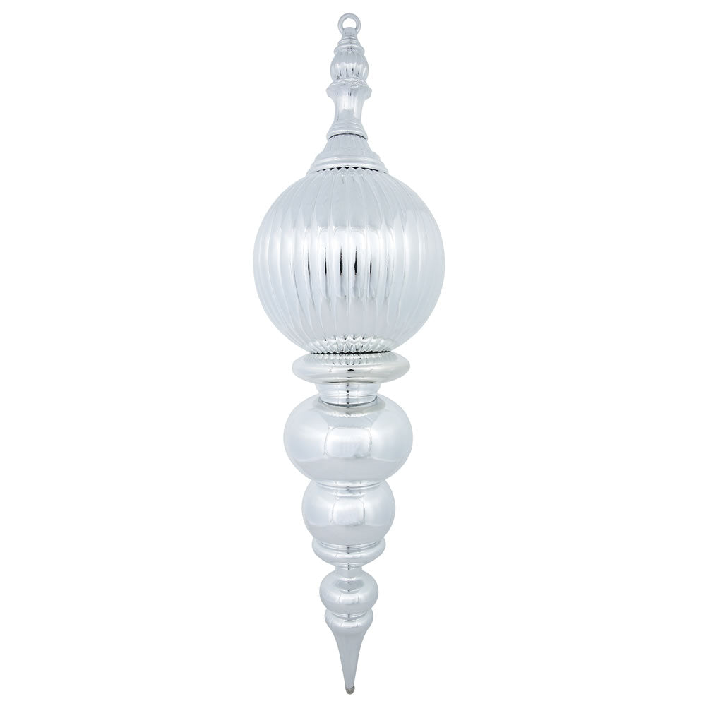 24" Shiny Finial Ornament - Silver Silver — view 1