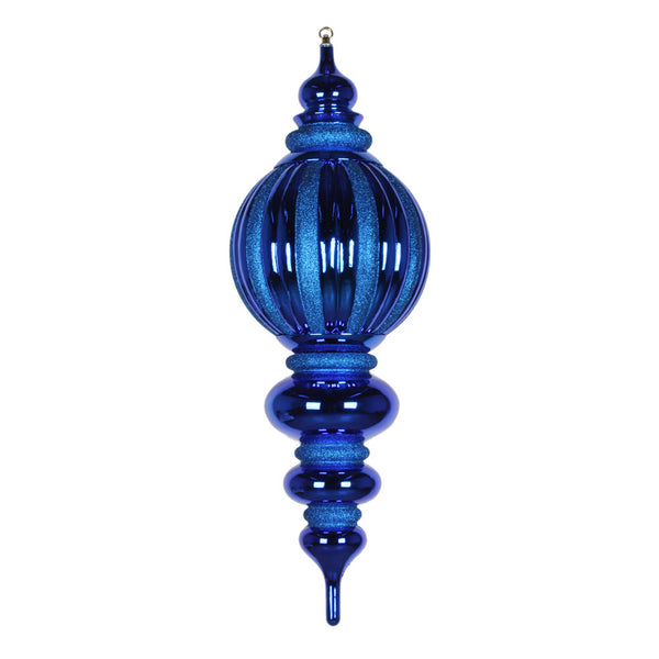 35" Blue Shiny Glitter Finial Ornament