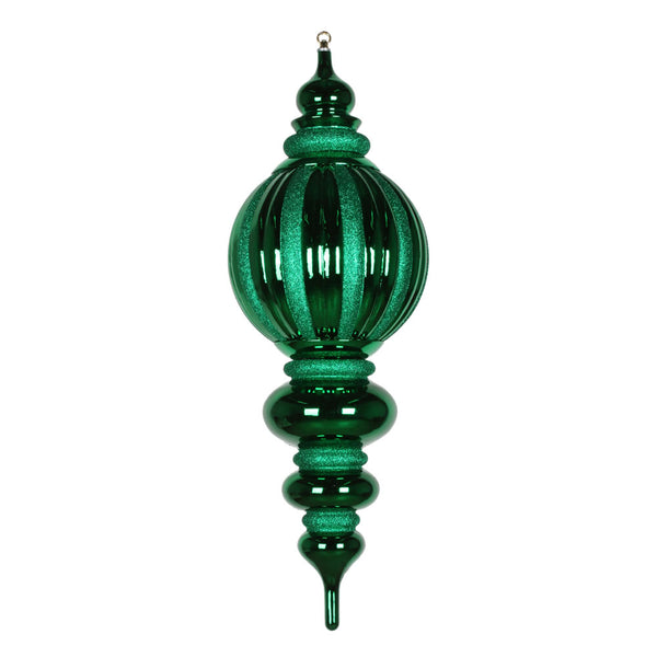 35" Green Shiny Glitter Finial Ornament