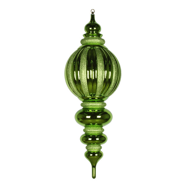 35" Lime Shiny Glitter Finial Ornament