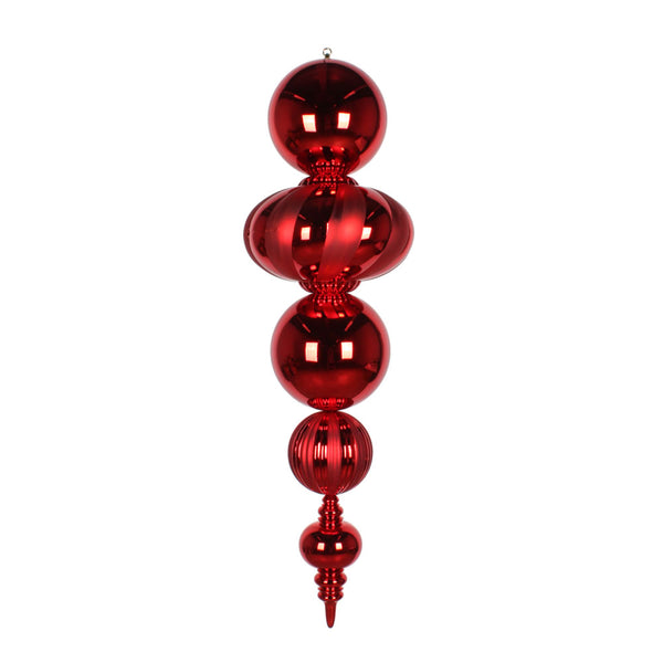 54" Red Shiny Matte Finial Ornament