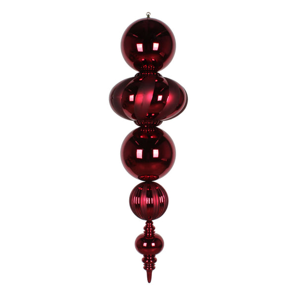 54" Burgundy Shiny Matte Finial Ornament