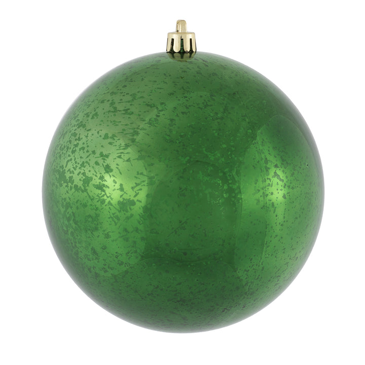 Vibrant green 4.75" Shiny Mercury Ball - Set of 4, perfect for festive decorations. Ideal for holiday cheer!