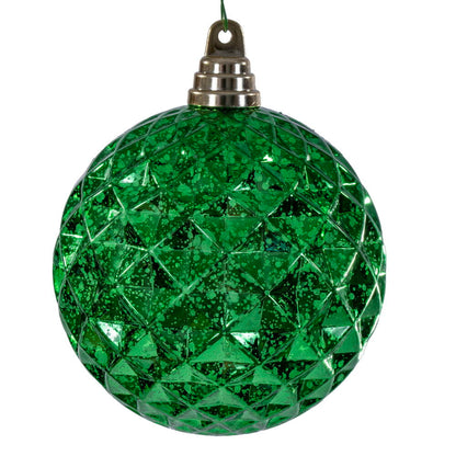 4.75" Diamond Mercury Ornament - Green - Set of 4 Green — view 2