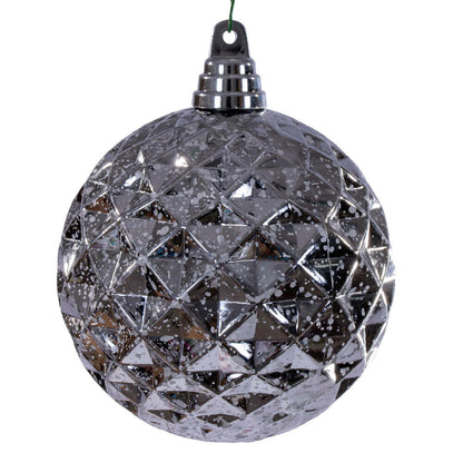 4.75" Diamond Mercury Ornament - Silver - Set of 4 Silver — view 2