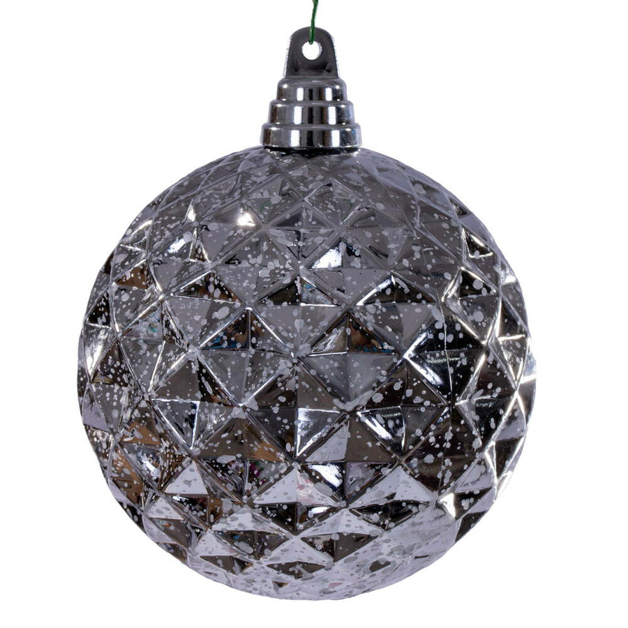 4.75" Diamond Mercury Ornament - Silver - Set of 4 Silver