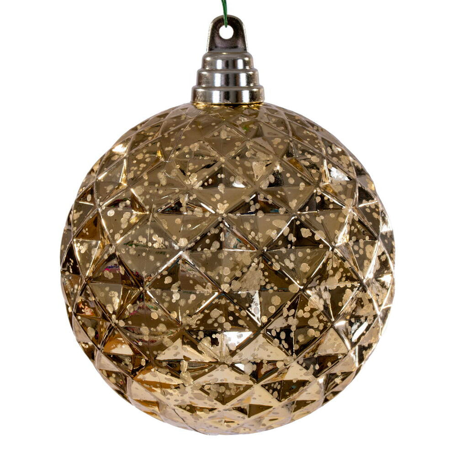 4.75" Diamond Mercury Ornament - Gold - Set of 4 Gold