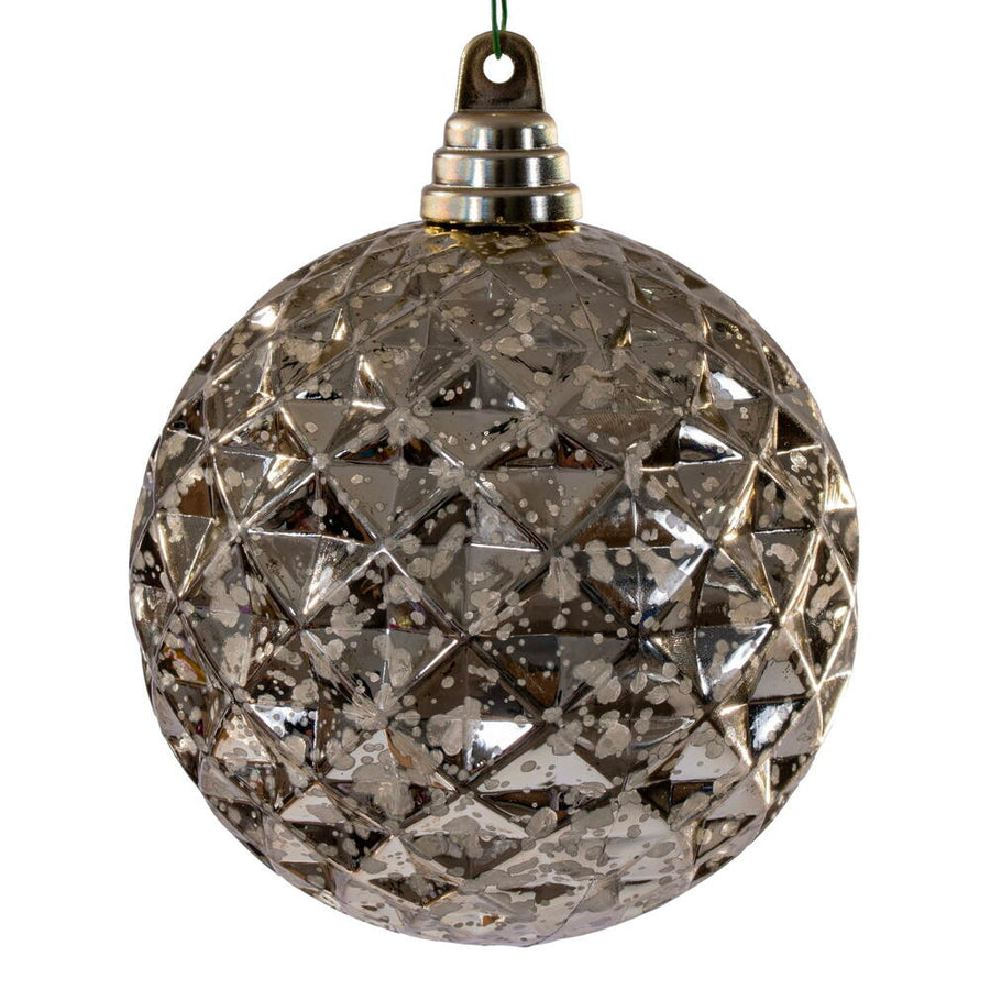 4.75" Diamond Mercury Ornament - Champagne - Set of 4 Champagne