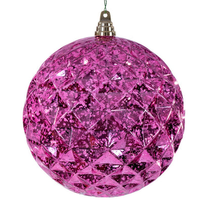 4.75" Diamond Mercury Ornament - Pink - Set of 4 Pink — view 2