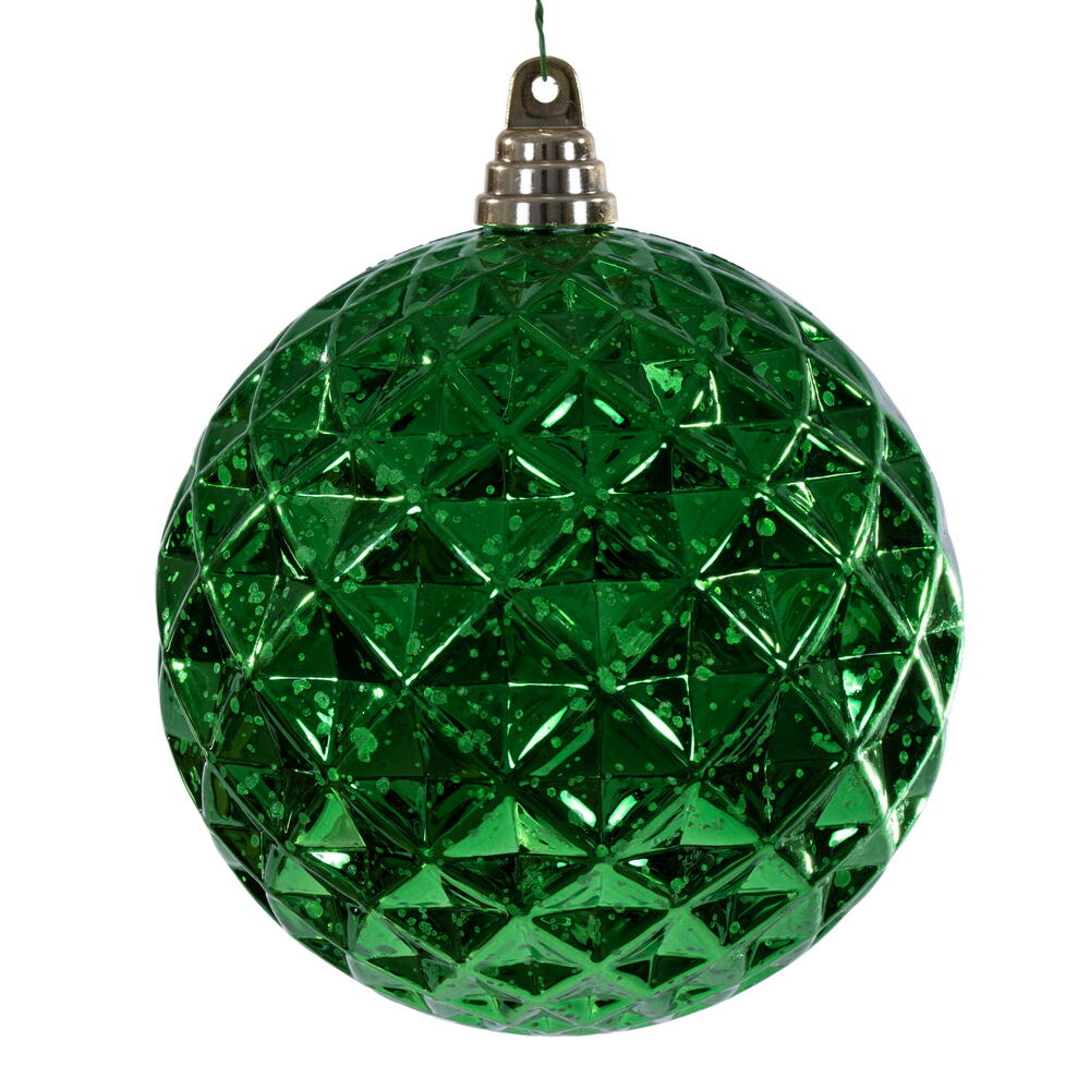 4" Diamond Mercury Ornament - Green Green — view 2