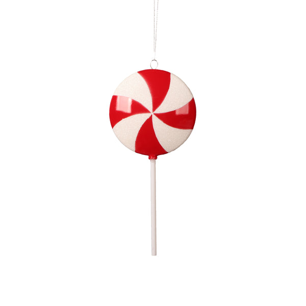 9" Red Flat Lollipop Ornament - Set of 6