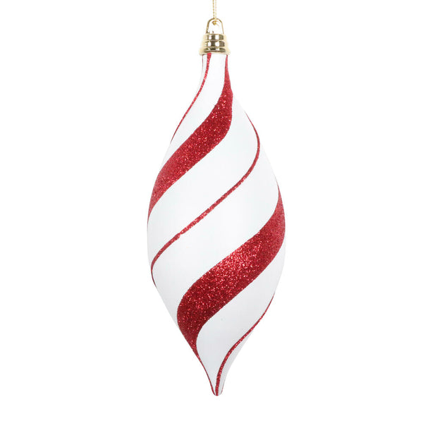 7" White/Red Glitter Shuttle Ornament - Set of 3