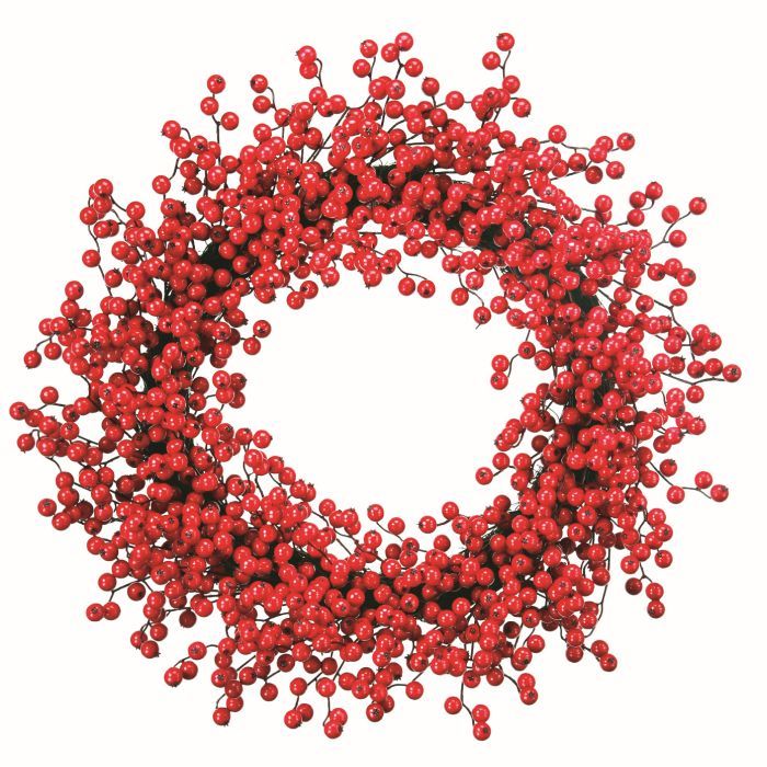 Waterproof Deluxe Berry Wreath 30" - Red — view 1
