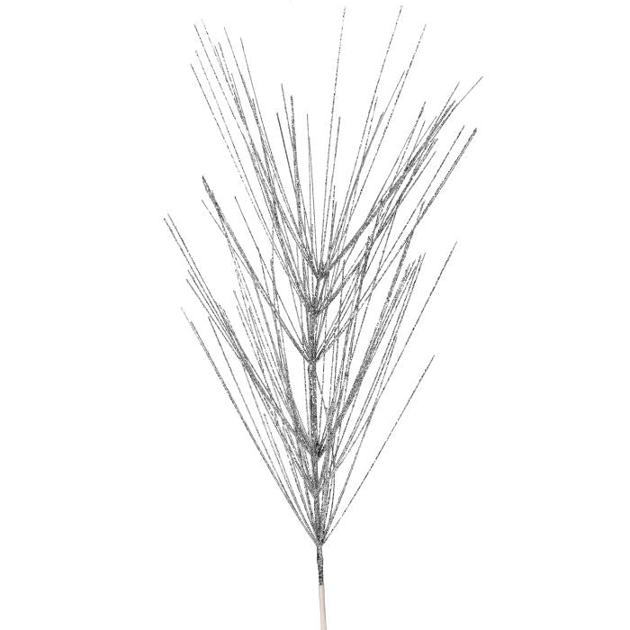 34" - Glitter/Mica Giant Pine Spray - Set of 2 - Silver Silver — view 1