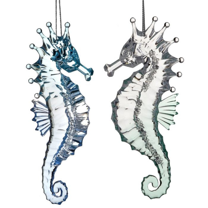 5" Acrylic Seahorse Ornament - Blue/Green - Set of 2 — view 1