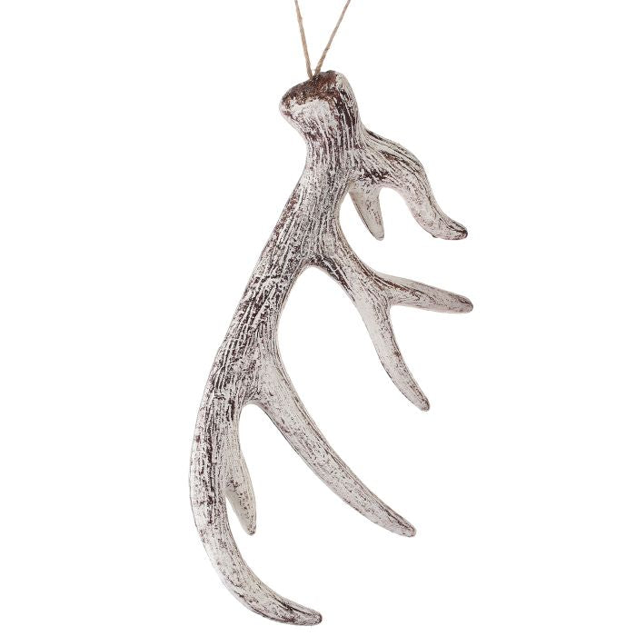 4" Plastic Glitter Frost Deer Antler Ornament — view 1