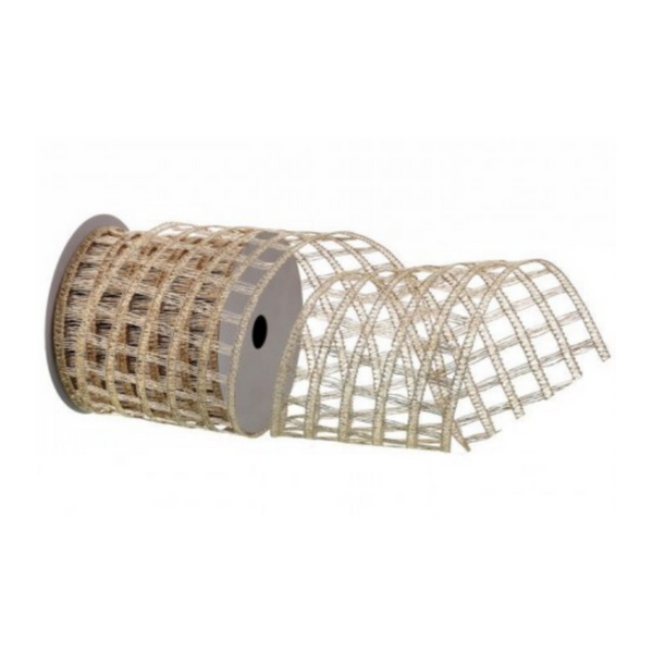 4"X10Y KNITTED METALLIC NET RIBBON" - CHAMPAGNE