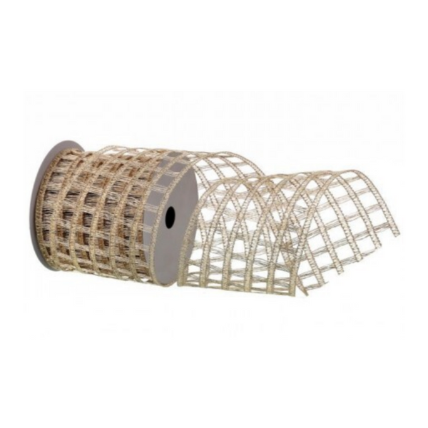 4" Ribbon - Knitted Metallic Net Ribbon  - 10 yard Roll