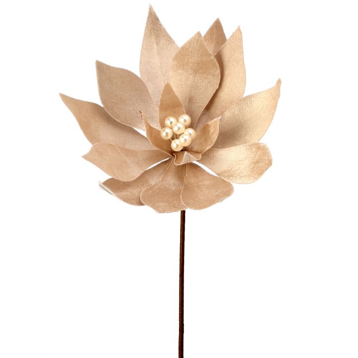 20" Velvet Pearl Center Poinsettia Stem – Bag of 1 — view 1