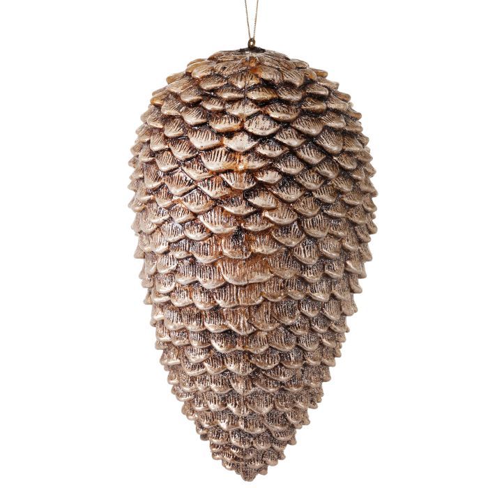 12" Glitter Sequoia Pinecone Ornament - Champagne 12" — view 1