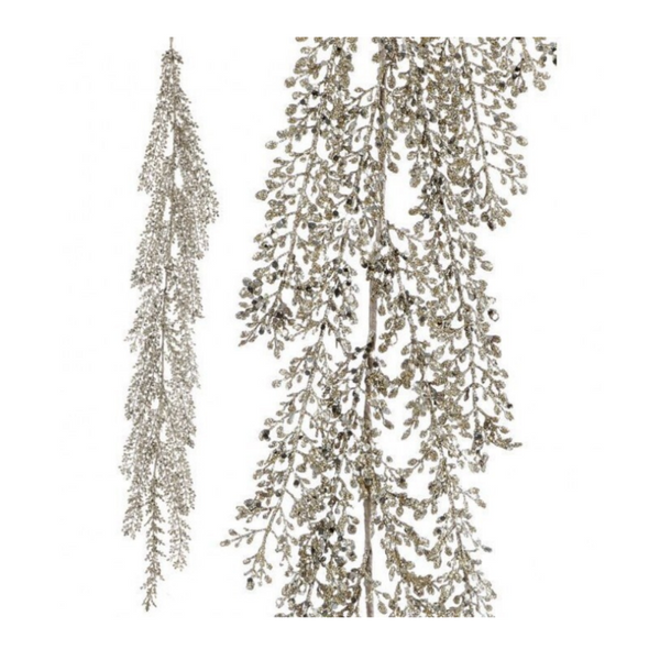 48" GLITTER/SEQUIN ARTEMESIA GARLAND  - PLATINUM